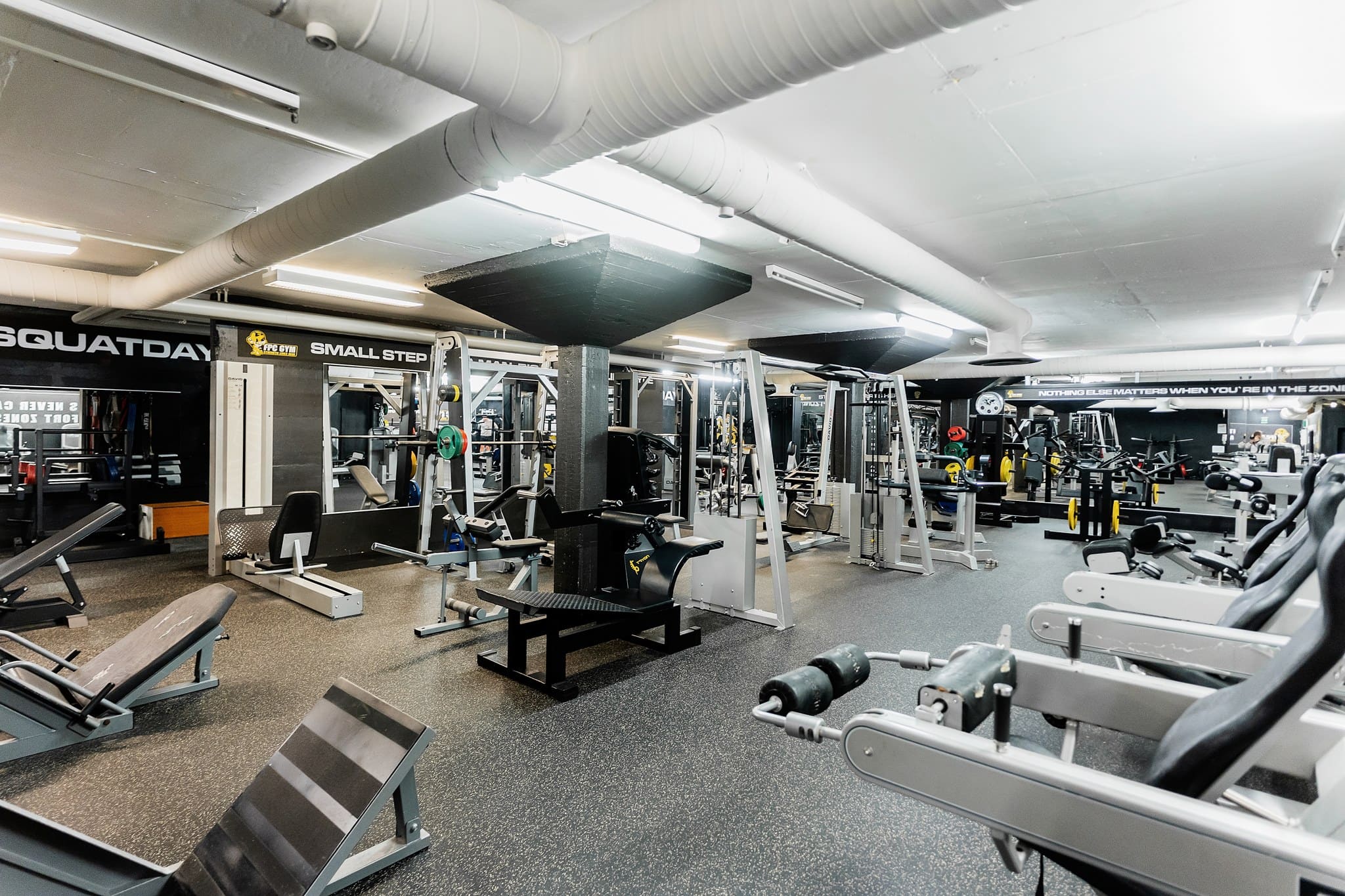 Lenkkipoljin ja vapaapainoharjoittelulaitteet FPC GYM - Hamina, nykyaikainen kuntosali, monipuolinen kuntosalivarustus, strength & cardio harjoittelu, fitness, kuntosalivälineet.